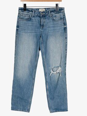 L'AGENCE Womens Mid-Rise Straight Leg Distressed Blue Jeans Size 26